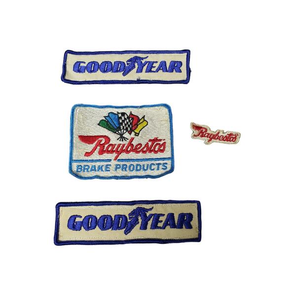 Vintage Goodyear Racing Tires & Raybestos Brake Products Patches | Collectible - Picture 1 of 7